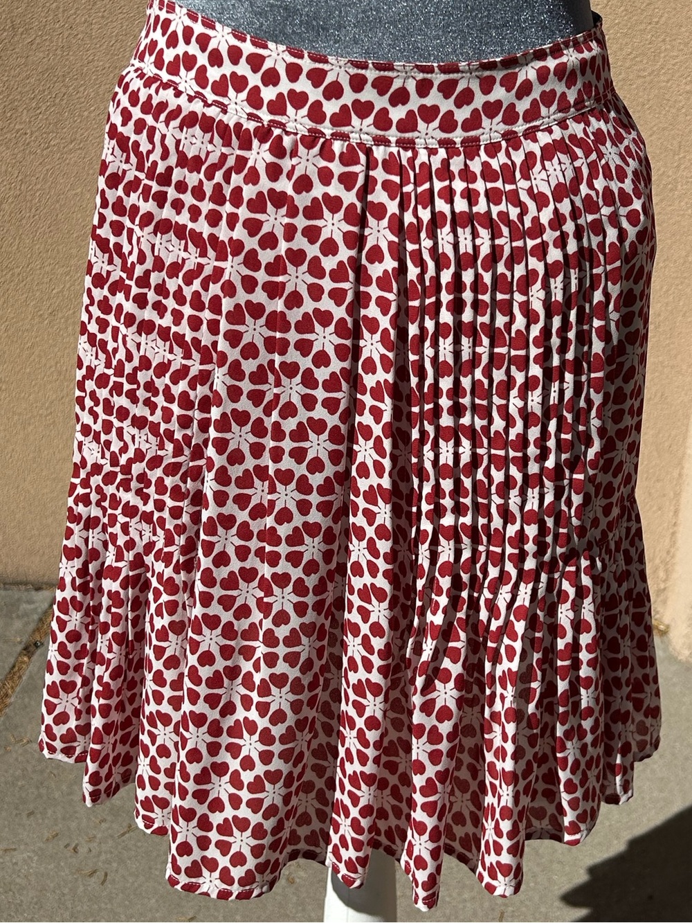 218. Rebecca Minkoff Cassia Printed Pleated Mini Skirt Red US 4
